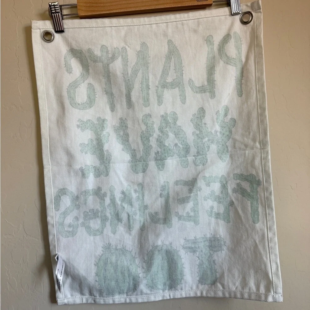 Urban Outfitters Home Plants have Feelings Green White Wall Hanging Decor